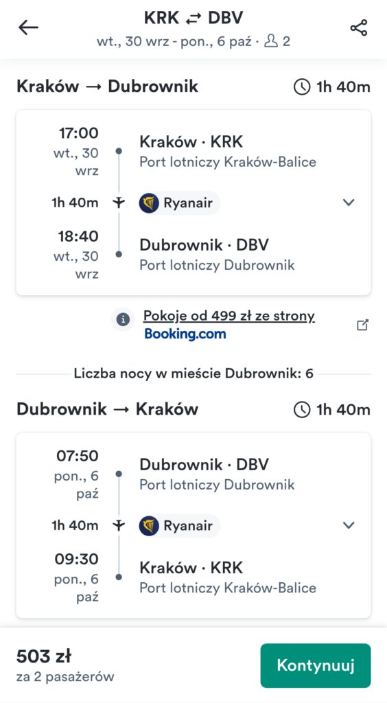 Tanie loty z Krakowa do Dubrownika